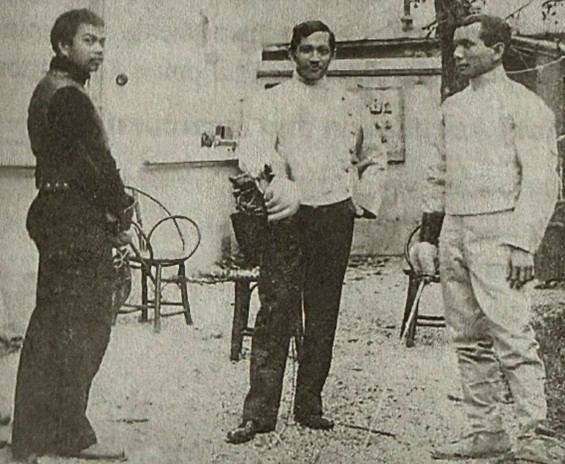 Jose Rizal fencing with Juan Luna and Mariano Ponce in Paris